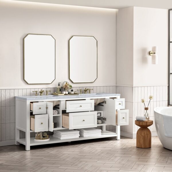 James Martin JM 330-V72 Breckenridge 72 Inch Free-Standing Double Sink Bathroom Vanity with 3 CM Top