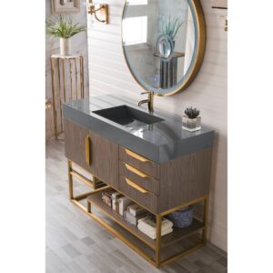 James Martin JM 388-V48 48 Inch Free-Standing Single Sink Bathroom Vanity with 3 CM Top