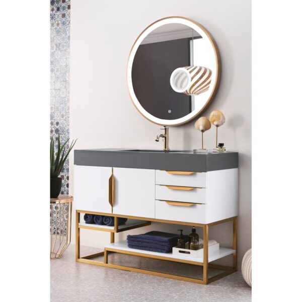 James Martin JM 388-V48 48 Inch Free-Standing Single Sink Bathroom Vanity with 3 CM Top