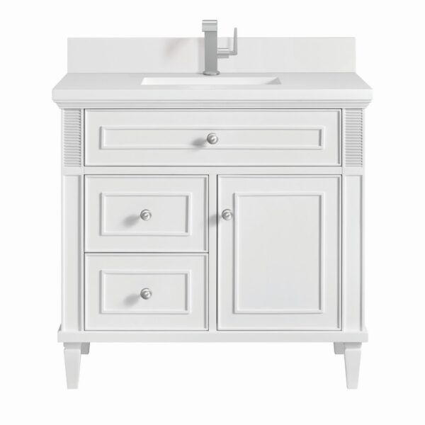 James Martin JM 424-V36 Lorelai 36 Inch Free-Standing Single Sink Bathroom Vanity with 3 CM Top