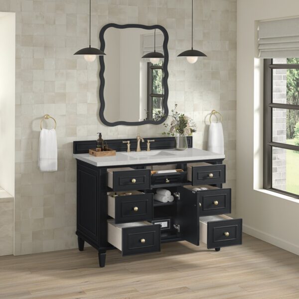 James Martin JM 424-V48 Lorelai 48 Inch Free-Standing Single Sink Bathroom Vanity with 3 CM Top