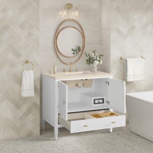 James Martin JM 485-V36 Myrrin 36 Inch Free-Standing Single Sink Bathroom Vanity with 3 CM Top