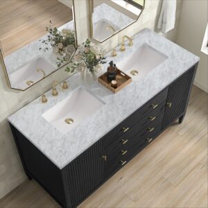 James Martin JM 485-V60D Myrrin 60 Inch Free-Standing Double Sink Bathroom Vanity with 3 CM Top