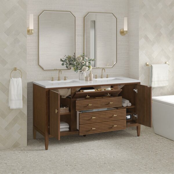 James Martin JM 485-V60D Myrrin 60 Inch Free-Standing Double Sink Bathroom Vanity with 3 CM Top