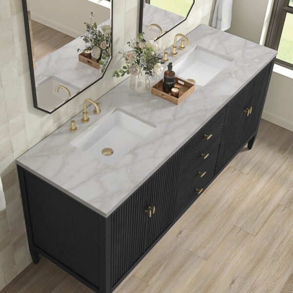 James Martin JM 485-V72 Myrrin 72 Inch Free-Standing Double Sink Bathroom Vanity with 3 CM Top