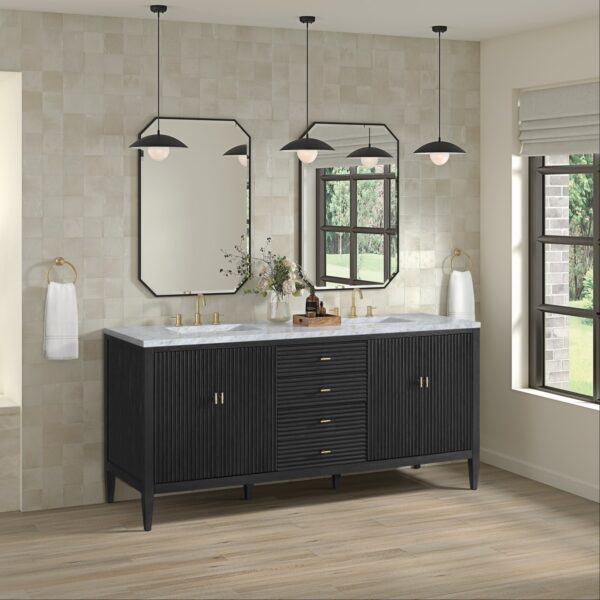 James Martin JM 485-V72 Myrrin 72 Inch Free-Standing Double Sink Bathroom Vanity with 3 CM Top