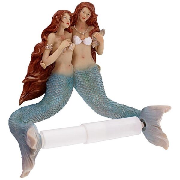 Design Toscano JQ10731 8 Inch Mermaid Toilet Paper Holder