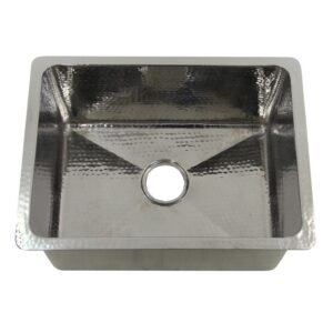 Nantucket Sinks KSSH2318-9 23 Inch Hammered Stainless Steel Rectangle Kitchen/Laundry Sink