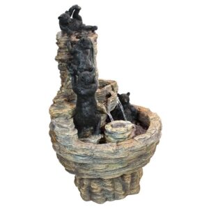 Design Toscano KY1015 17 Inch Rocky Mountain Splash Bear Fountain