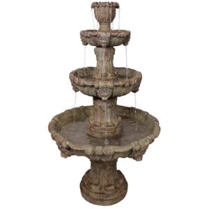 Design Toscano KY2037 31 1/2 Inch Medici Lion Four Tier Fountain Brown