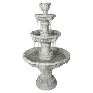 Design Toscano KY2072 31 1/2 Inch Medici Lion Four Tier Fountain Stone