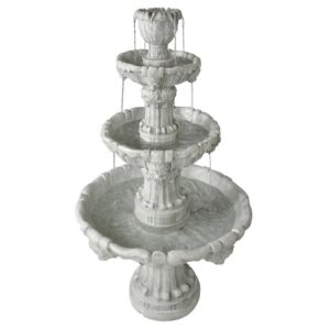 Design Toscano KY2072 31 1/2 Inch Medici Lion Four Tier Fountain Stone