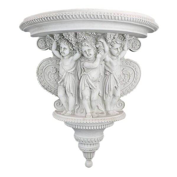 Design Toscano KY3022 20 Inch Cherubs of the Wine Harvest Shelf