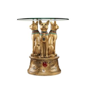 Design Toscano KY4037 18 1/2 Inch Royal Golden Bastet Side Table