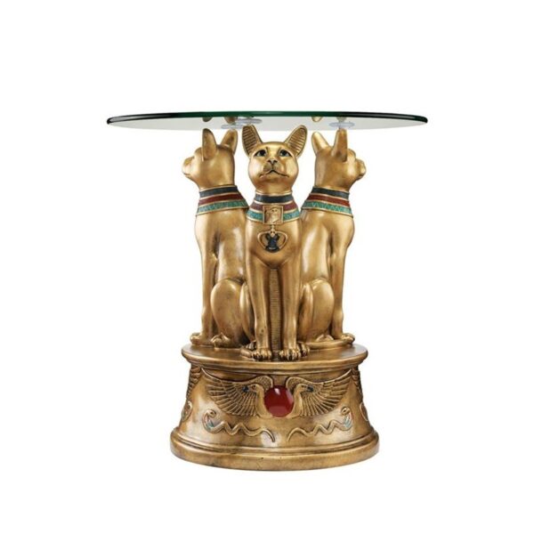 Design Toscano KY4037 18 1/2 Inch Royal Golden Bastet Side Table