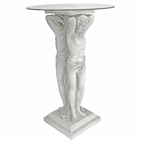 Design Toscano KY4124 18 1/2 Inch Hermitage Greek Man Pedestal Table