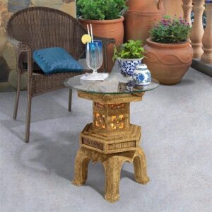 Design Toscano KY4130 18 1/2 Inch Tranquil Pagoda Illuminated Side Table