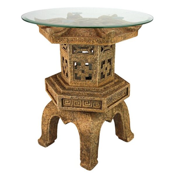 Design Toscano KY4130 18 1/2 Inch Tranquil Pagoda Illuminated Side Table