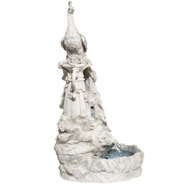 Design Toscano KY6178 8 1/2 Inch Staverden Castle Peacock Fountain - Stone