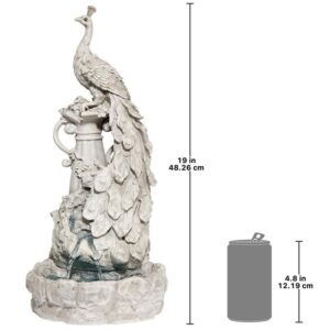 Design Toscano KY6178 8 1/2 Inch Staverden Castle Peacock Fountain - Stone