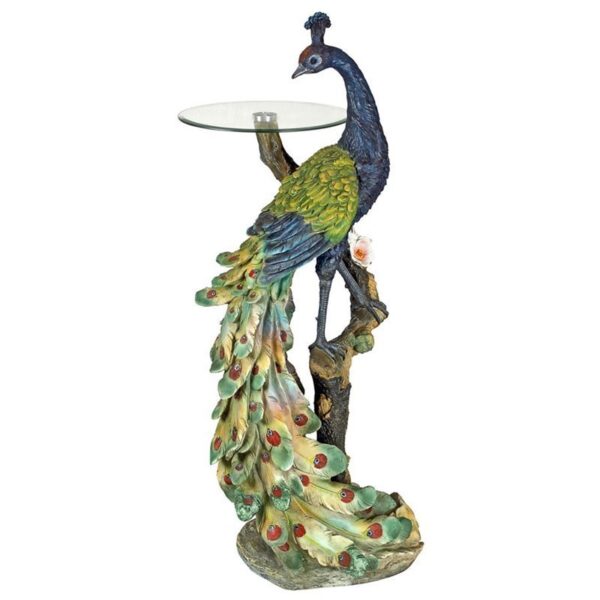 Design Toscano KY625 20 Inch Peacocks Perch Pedestal Table