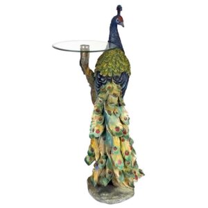 Design Toscano KY625 20 Inch Peacocks Perch Pedestal Table