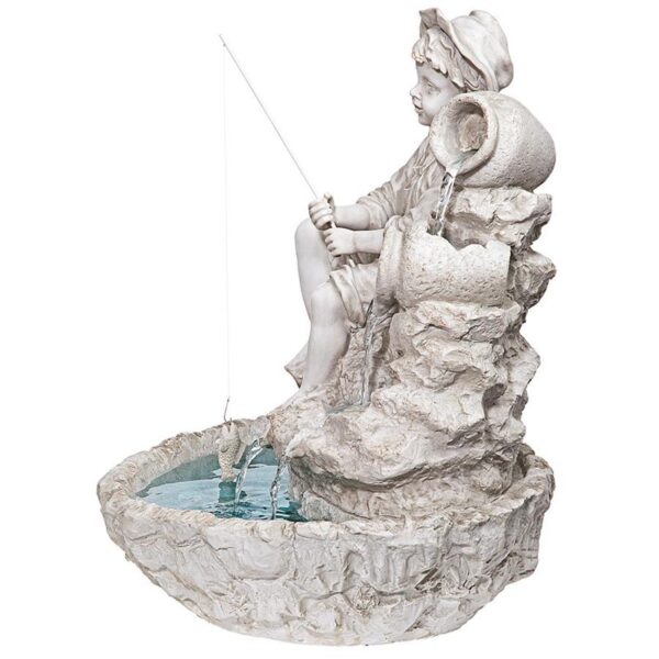 Design Toscano KY697 13 Inch Little Fisherman Garden Fountain