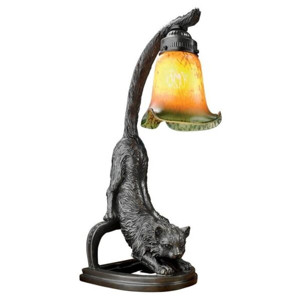 Design Toscano KY73461 8 Inch Crouching Cat Lamp