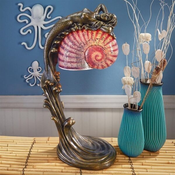 Design Toscano KY7477 14 1/2 Inch Siren of the Sea Art Deco Lamp