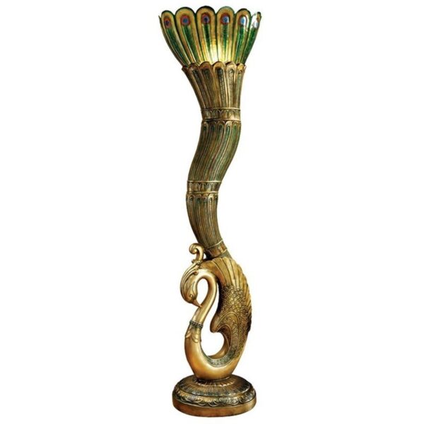 Design Toscano KY8012 Art Deco 19 Inch Peacock Floor Lamp