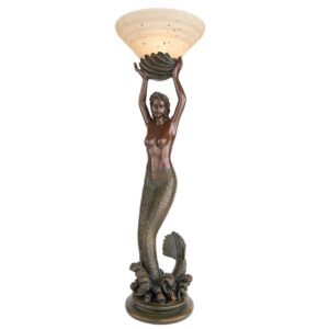 Design Toscano KY8030 13 Inch Table Top Goddess Offering Mermaid Lamp