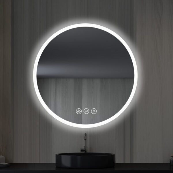 Blossom LED M3 R24 Orion 23 5/8 Inch Round LED Mirror with Frosted Side