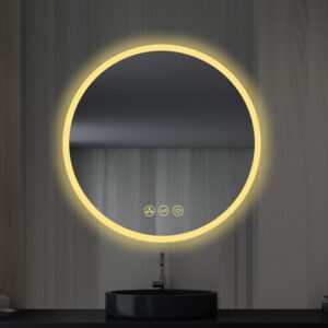 Blossom LED M3 R24 Orion 23 5/8 Inch Round LED Mirror with Frosted Side