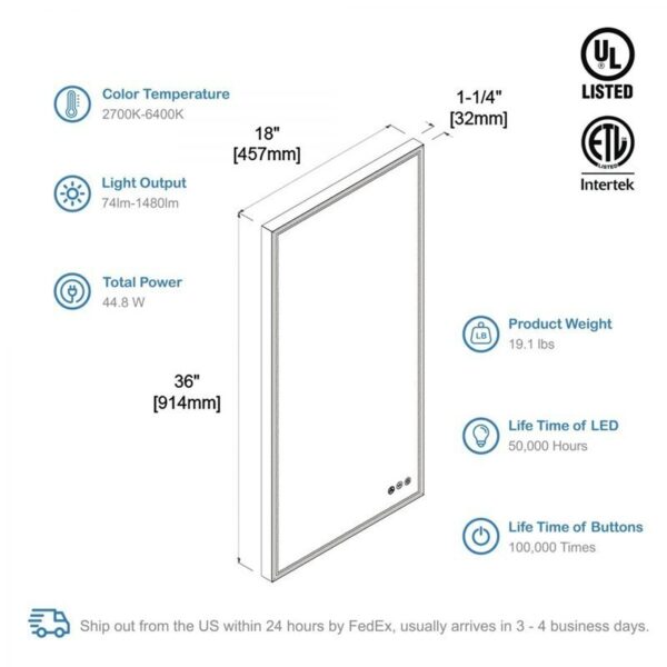 Blossom LED M4 1836 Stellar 18 Inch LED Mirror