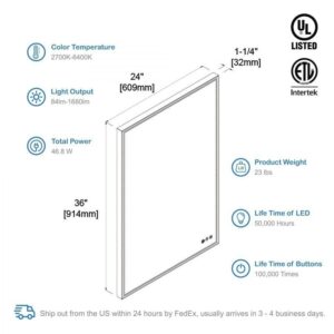 Blossom LED M4 2436 Stellar 24 Inch LED Mirror