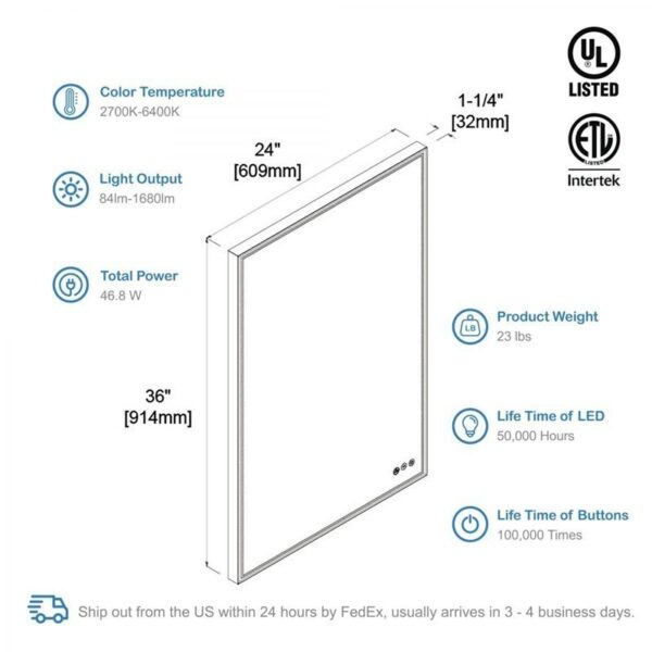 Blossom LED M4 2436 Stellar 24 Inch LED Mirror