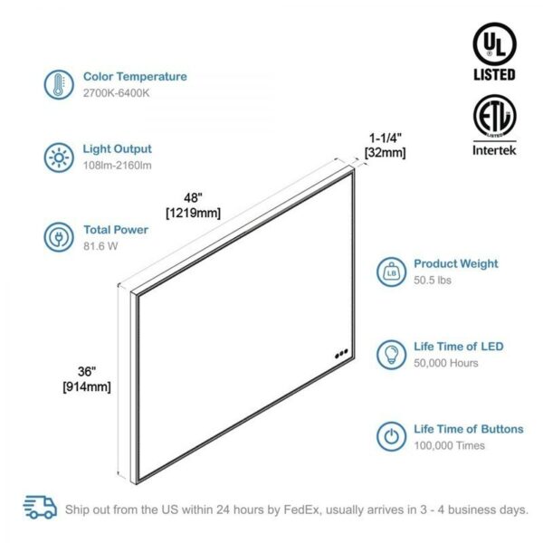 Blossom LED M4 4836 Stellar 48 Inch LED Mirror