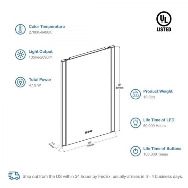 Blossom LED M5 2032 Binary 20 Inch LED Mirror