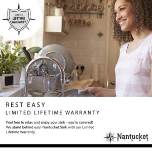 Nantucket Sinks NS20 Quidnet Rectangle Undermount Stainless Steel Bar/Prep Sink