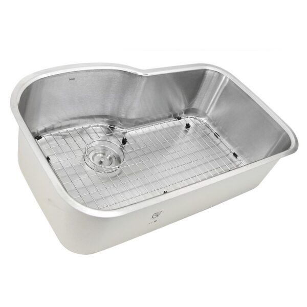 Nantucket Sinks MOBYXL-16 Sconset Collection 31.5 Inch Single Bowl 16 Gauge Oblong Undermount Stainless Steel Kitchen Sink