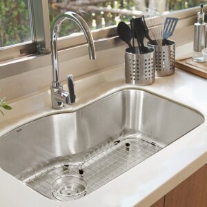 Nantucket Sinks MOBYXL-16 Sconset Collection 31.5 Inch Single Bowl 16 Gauge Oblong Undermount Stainless Steel Kitchen Sink