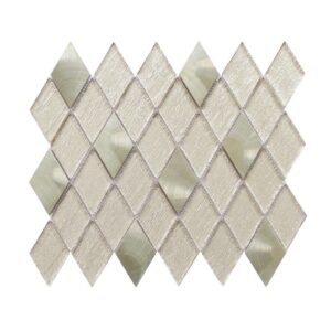 Altair MVGA08 Ballagh 12 Inch x 9 7/8 Inch Diamond Laminated Glass Mosaic Mix Aluminum Wall Tile