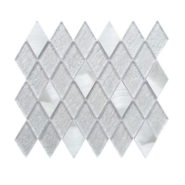 Altair MVGA08 Ballagh 12 Inch x 9 7/8 Inch Diamond Laminated Glass Mosaic Mix Aluminum Wall Tile