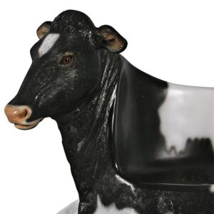 Design Toscano NE120020 66 Inch Cowch Holstein Cow Bench