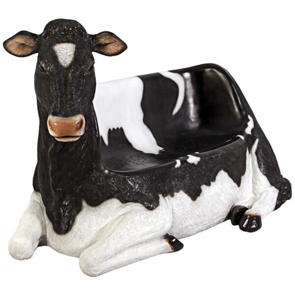 Design Toscano NE120020 66 Inch Cowch Holstein Cow Bench