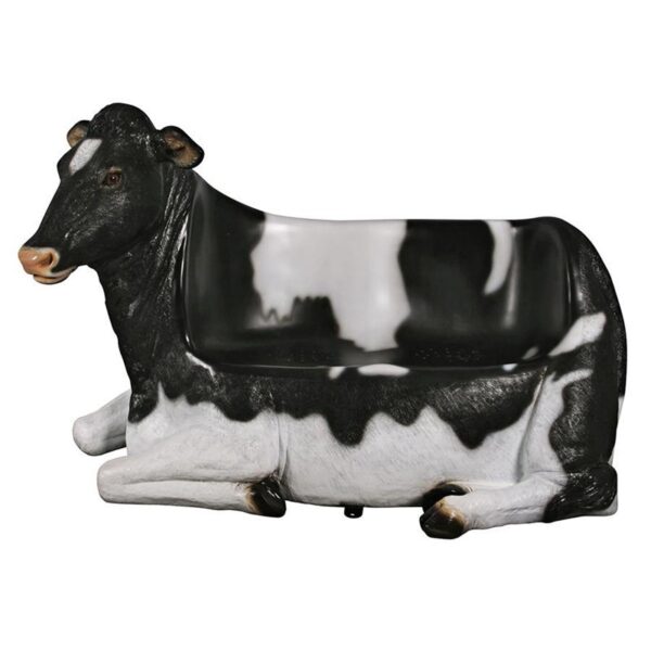 Design Toscano NE120020 66 Inch Cowch Holstein Cow Bench