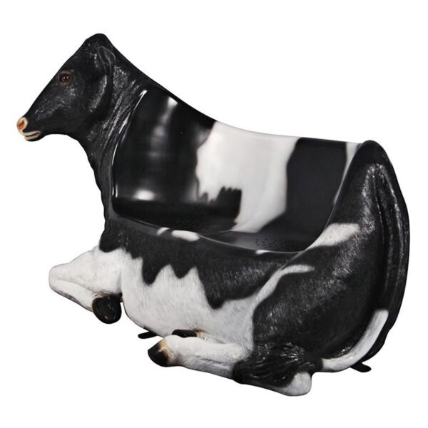 Design Toscano NE120020 66 Inch Cowch Holstein Cow Bench