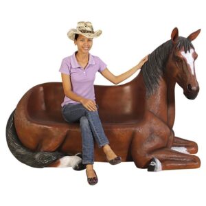 Design Toscano NE130004 70 Inch Saddle Up Horse Bench