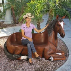 Design Toscano NE130004 70 Inch Saddle Up Horse Bench