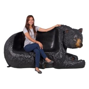 Design Toscano NE160017 79 Inch Bear Bench - Black